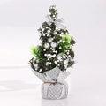20cm mini artificial Christmas tree with silver bows, white berries and silver base - 20cm / Silver