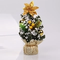 20cm mini Christmas tree with gold flowers, white berries, and a striped fabric base - 20cm / Gold
