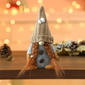 Detailed view of coffee gnome doll with orange braids and miniature coffee cup ornament - Yellow Braids Style