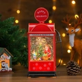 Dettaglio della lampada natalizia rossa vintage con Babbo Natale e glitter festivi - Stile Babbo Natale E Bambino