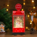 Dettaglio lampada natalizia a forma di distributore rosso con pupazzi di neve e luci LED - Stile Tre Pupazzi Di Neve
