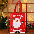 Red felt Christmas gift bag featuring a 3D Santa Claus and festive Ho Ho Ho text - Santa Claus Style
