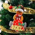 Christmas reindeer hanging ornament with Noel glitter text on a festive holiday tree - Deer