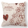 Vintage peach skin pillowcase with husband quote and heart lace print design - Vintage Nostalgic Lace And Heart Style (35) / 18x18 Inch