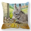 Easter peach skin pillowcase featuring a rustic hand-painted rabbit, donkey, and chick - Pastoral Donkey Bunny and Chick Style (24)