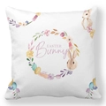 Lapin de Pâques et œufs colorés aquarelle sur taie d'oreiller douce en peau de pêche - Lapin de Pâques avec Couronne (26)