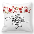 Detail of Valentine's Day pillow case with red hearts, roses and gift box elements - Festival Gift Box (3) / 45x45cm
