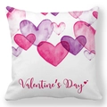 Valentine's Day peach skin pillowcase with pink watercolor hearts and artistic lettering - Watercolor Layered Heart Valentine Style