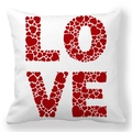 Housse de coussin peau de pêche avec motif LOVE coeur rouge pour la Saint-Valentin - Mosaïque de Cœur Rouge (7) / 45x45cm