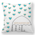 Détail de la taie d'oreiller Saint-Valentin avec gouttes de cœur et motif parapluie - Parapluie Cœur (8) / 45x45cm