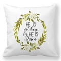Taie d'oreiller de Pâques avec couronne florale aquarelle et texte religieux - Couronne de Pâques Religieuse (32)