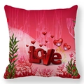 Housse de coussin Saint-Valentin avec texte Love 3D et cœurs rouges sur fond blanc - Coeur 3D Plantes Marines love (26)