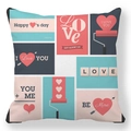 Housse de coussin Saint-Valentin avec collage de cœurs et texte I LOVE YOU - Collage Moderne BE MINE (20)