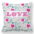 Valentine's Day peach skin pillowcase with heart motifs, rooster patterns and LOVE text - Pink Heart And Rooster Pattern Style (6)