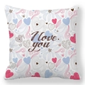 Detail of soft peach skin pillowcase with I Love You print and colorful heart patterns - Pink Blue Swirl Texture Heart Style (7)