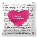 Valentine's Day pillowcase featuring pink heart and Be my Valentine text on black handwriting - Pink Hand-drawn Heart Be My Valentine Style (10)