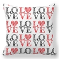 Detail of Valentines pillowcase with LOVE letters and red heart floral pattern - Repeated LOVE Letters And Vine Texture Style (12)