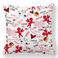 Detail of Valentine's Day peach skin pillowcase with Cupid and love letter patterns - Cupid And Love Letter Multilingual Style (15)