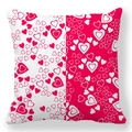 Square peach skin pillowcase with romantic red and white heart patterns for Valentine's Day - Red White Patchwork Heart Pattern Style (24)