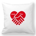 Detail of red interlocking hands forming a heart with Love You text on pillow cover - Holding Hands Heart Style (29)