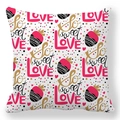 Federa in pelle di pesca con motivi LOVE e fragole per decorazioni di San Valentino - Stile Lettera Fragola e Oro (38)