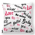 Federa per San Valentino in pelle di pesca con cuori rossi e scritta „Be Mine“ - Stile Mix di Parole a Cuore Scritto a Mano (40)