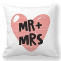White peach skin pillowcase with pink MR + MRS heart design for Valentine's Day - MR MRS Style (22)
