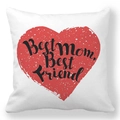 White pillowcase with red distressed heart and Best Mom Best Friend text print - Best Mom Best Friend Style (23)