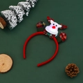 Diadema navideña con luz LED, ciervo de peluche y astas con patrón de cuadros rojos - Alce