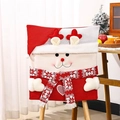 Detail of Christmas chair cover with reindeer 3D face and snowflake knit pattern scarf - Deer
