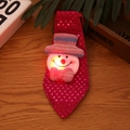 Christmas sequin necktie featuring a glowing LED snowman doll for holiday party fun - Light-up / Snowman Style