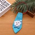 Blue sequin Christmas tie with polar bear plush for kids holiday party costumes - Non-Luminous / Bear Style
