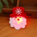 LED Santa Claus brooch with red felt texture and glowing warm lights for Christmas - Red Glowing Santa Claus Style