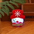 LED glowing snowman brooch with red snowflake hat and striped bow for Christmas decor - Red Glowing Snowman Style