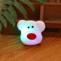 Luminous white plush bear brooch with blue LED light for Christmas decoration - Red Glowing Bear Style