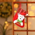 Weihnachtsstrumpf Geschenktüte mit 3D-Bär und goldenem Merry Christmas Schriftzug - Kleines Gold-Schild - Bär