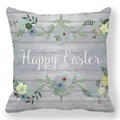 Λεπτομέρεια της μαξιλαροθήκης Happy Easter με φλοράλ σχέδια σε υφή ξύλου - Στυλ με Λουλούδια σε Εφέ Ξύλου (5)