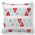 Peach skin pillowcase featuring colorful heart patterns and pink wavy texture design - Pink Wavy Line Heart Style (29)