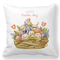 Federa per cuscino Buona Pasqua con coniglietto, uova colorate e tulipani arancio - Conigli nel Cesto di Fiori (33)