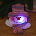 Luminous pink snowman brooch made of plush fabric and sequins with LED light - Colorful New Glowing Snowman Style