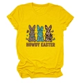 Détail du t-shirt jaune en coton avec motif graphique de lapins Howdy Easter - S / Jaune