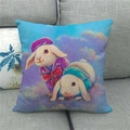 Oster-Kissenbezug aus Leinen mit weißen Kaninchen in lila Matrosenanzügen auf Sofa - Matrosen Weiß Kaninchen (20)