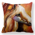 Macro de la texture peau de pêche sur la housse de coussin peinture cheval - Motif Peint de Tête de Cheval Abstrait à Tension (26)