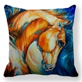 Texture détaillée de la peau de pêche avec impression d'art de cheval - Motif de Tête de Cheval à Haute Saturation Expressionniste (29)