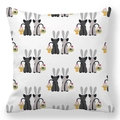 Detail of Easter peach skin pillowcase featuring cat ears and egg basket pattern - 45x45cm / Easter Cat with Bunny Ears (24)