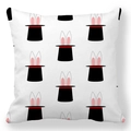Easter rabbit ears in magic hat pattern on square peach skin pillowcase cover - 18x18 Inch / Magic Top Hat Rabbit Ears (32)