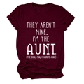 Detail of burgundy crew neck t-shirt featuring white typographic print on cotton fabric - S / Wine Red (White Font)