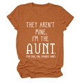Detail of rust orange t-shirt with white slogan print for aunt, cotton fabric texture - S / Burnt Orange (White Font)