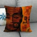 Artistic Sakyamuni Buddha linen pillowcase with abstract portrait and floral patterns - Vintage Artistic Portrait Style (1)