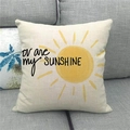 Leinen-Kissenbezug mit You Are My Sunshine Sonnenaufdruck auf einem grauen Stoffsofa - Gelbe Sonne You are my SUNSHINE (1)